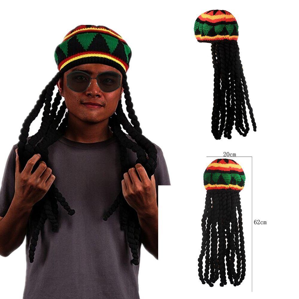 Cappello Rastafariano Nero 100% Cotone – Stile Reggae Giamaica, Taglia Unica M/L