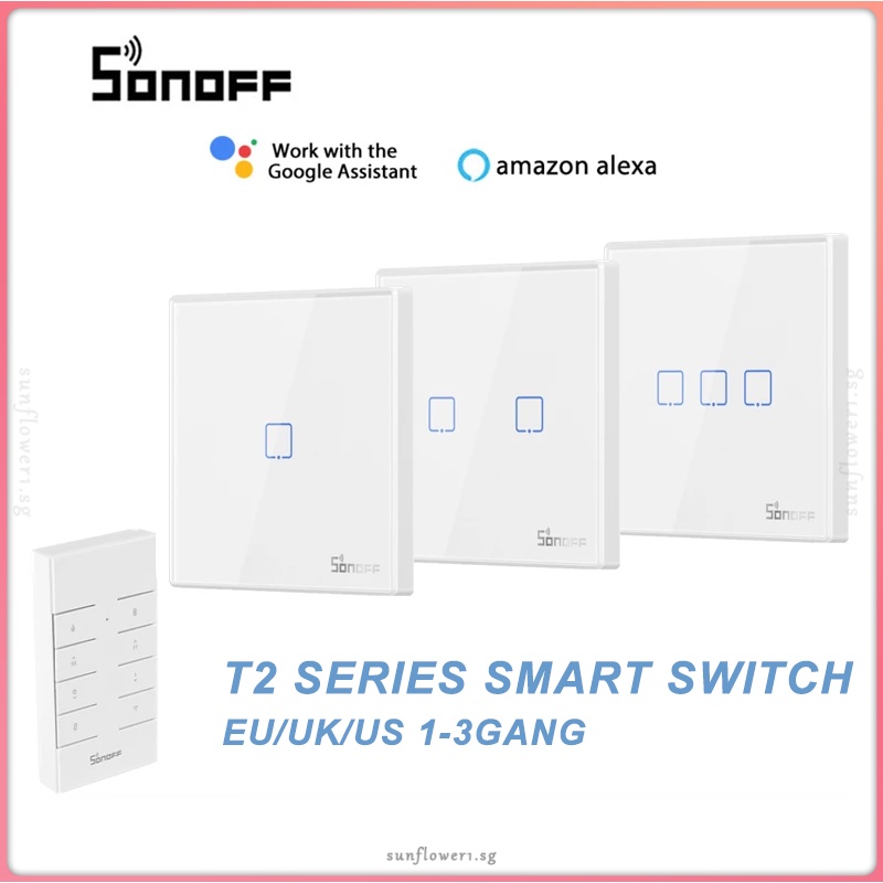 Sonoff Wifi Smart Wall Switch T2 Series Timer Touch Light Switch App