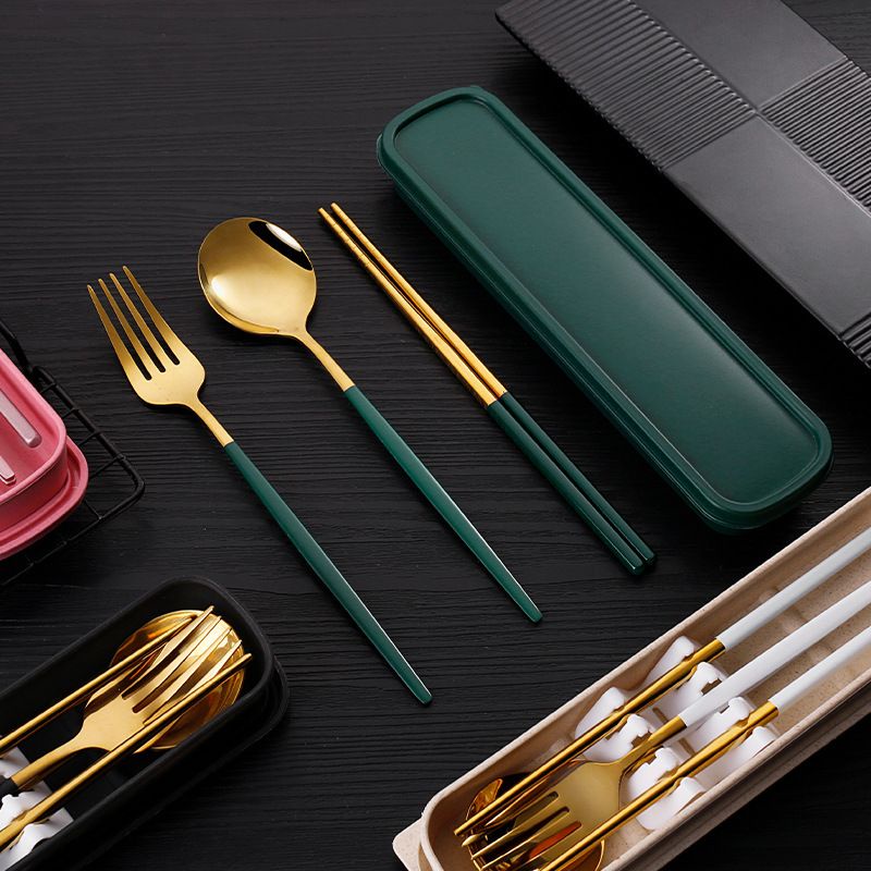 [SG Ready Stock] Portable Cutlery Set Stainless Steel 3pc Utensil ...