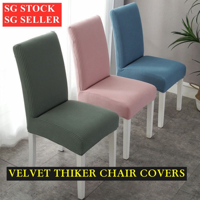 (LOCAL STOCK) Velvet Dining Chair Covers/High Elastic Chair Cover/Chair Cover Seat Cover/Cushion