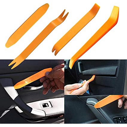 4-Piece Car Door Trim Removal Tool Kit – Plastic Pry Bars For Dashboard & Interior Panel Disassembly