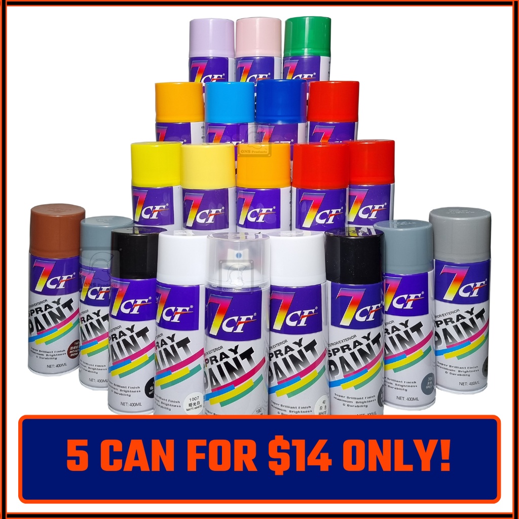 7CF Spray Paint Mix Color Matt Black White Lacquer Grey Silver Blue Red ...