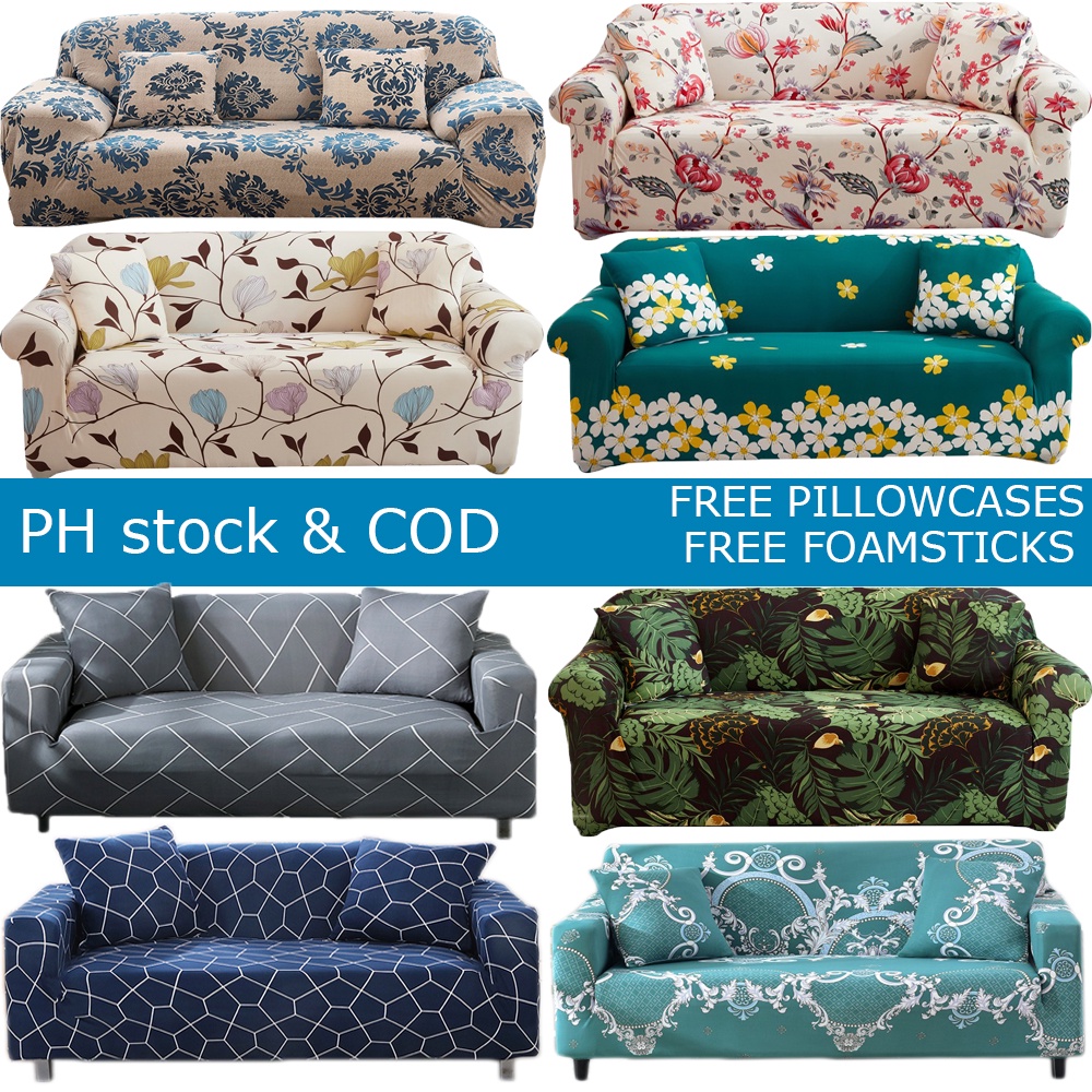 [COD] Elastic 1/2/3/4 seat Sofa Cover L-shaped Elastic Non-Slip Sofa Cover Removable And Washable