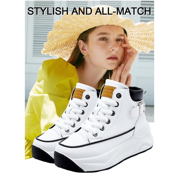 Image of Sports and Leisure High-Top Platform Martin Boots Women’s casual high-top thick-soled ankle sneakers #5