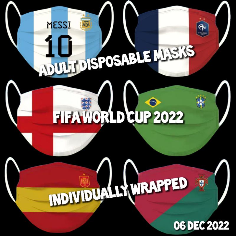 06 DEC 2022 - FIFA WORLD CUP DISPOSABLE MASKS | Shopee Singapore