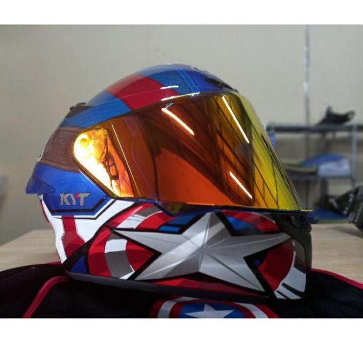 Product Update Flat Visor KYT TT course iridium red/iridium blue Visor Helmet KYT TTC | Shopee 