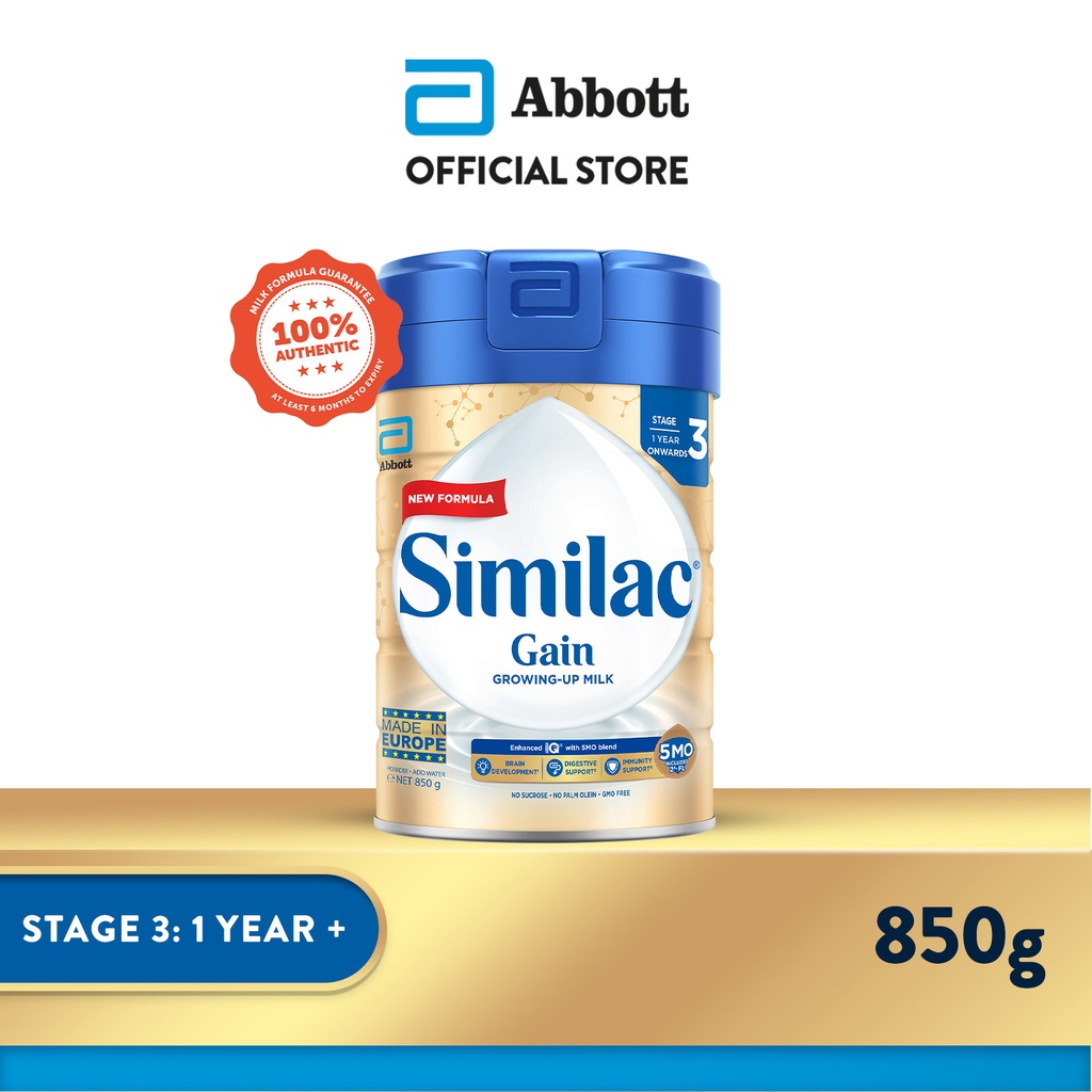Similac Gain 5MO Stage 3 GrowingUp Baby Milk Powder Formula 850g (1