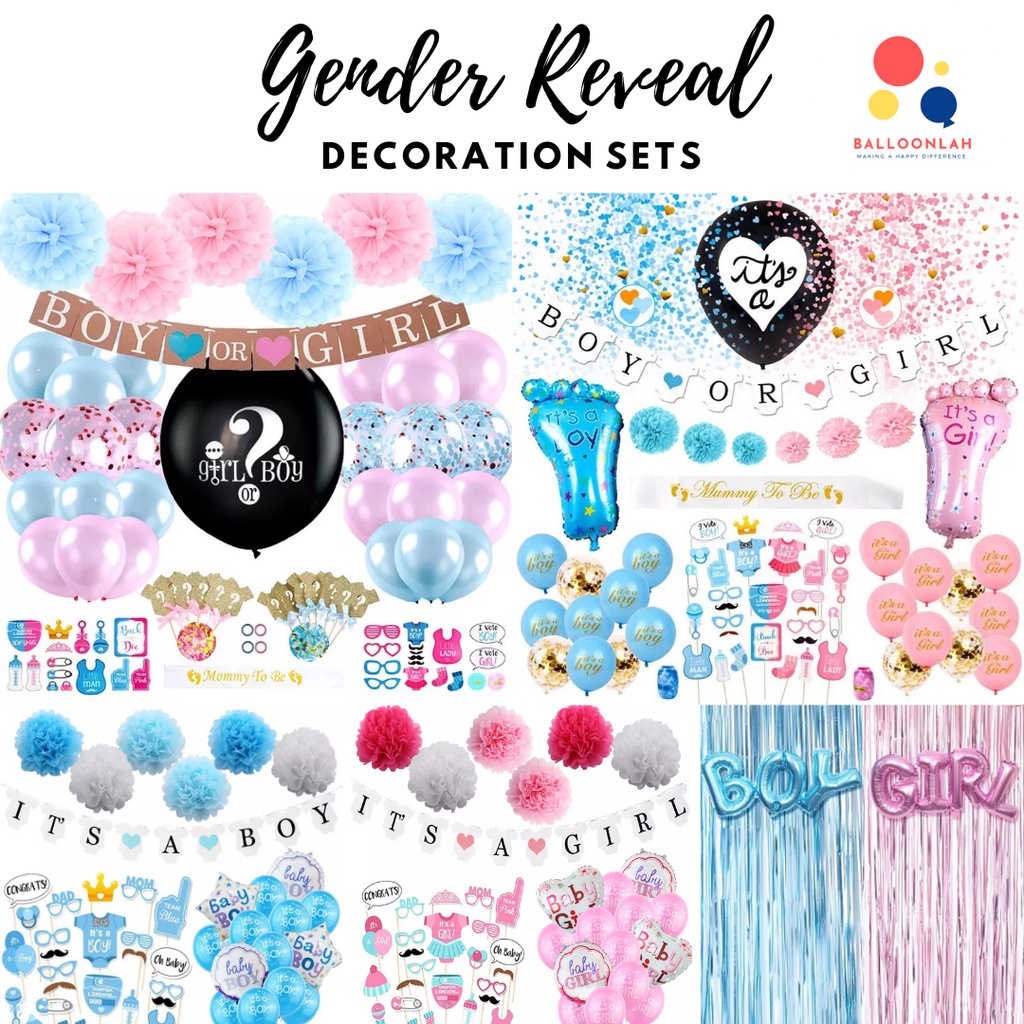 Gender Reveal Party Decoration Balloon Set Baby Shower [READY STOCK IN SG] Shopee Singapore