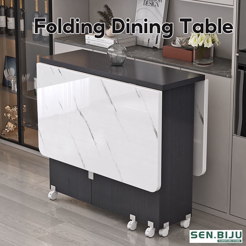 Folding Dining Small Rectangular Smallsized Movable Pulley People