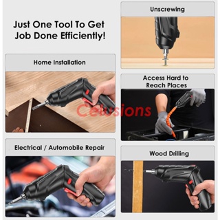 47 PCS Cordless Electric Screwdriver Set2-In-1 USB Rechargeable Drill LED Light Battery With Tool Box Case Accessories #2