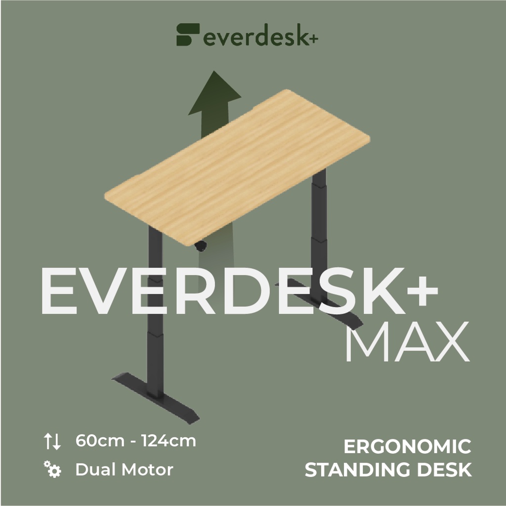 EverDesk Max Ergonomic Standing Height Adjustable Desk Shopee Singapore