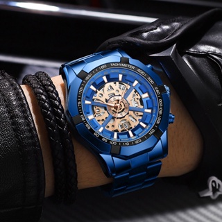 BINBOND High-End Luxury Hollow Metal Men's Watch Large Dial Stainless Steel Waterproof Luminous Full Of Design Watches #1