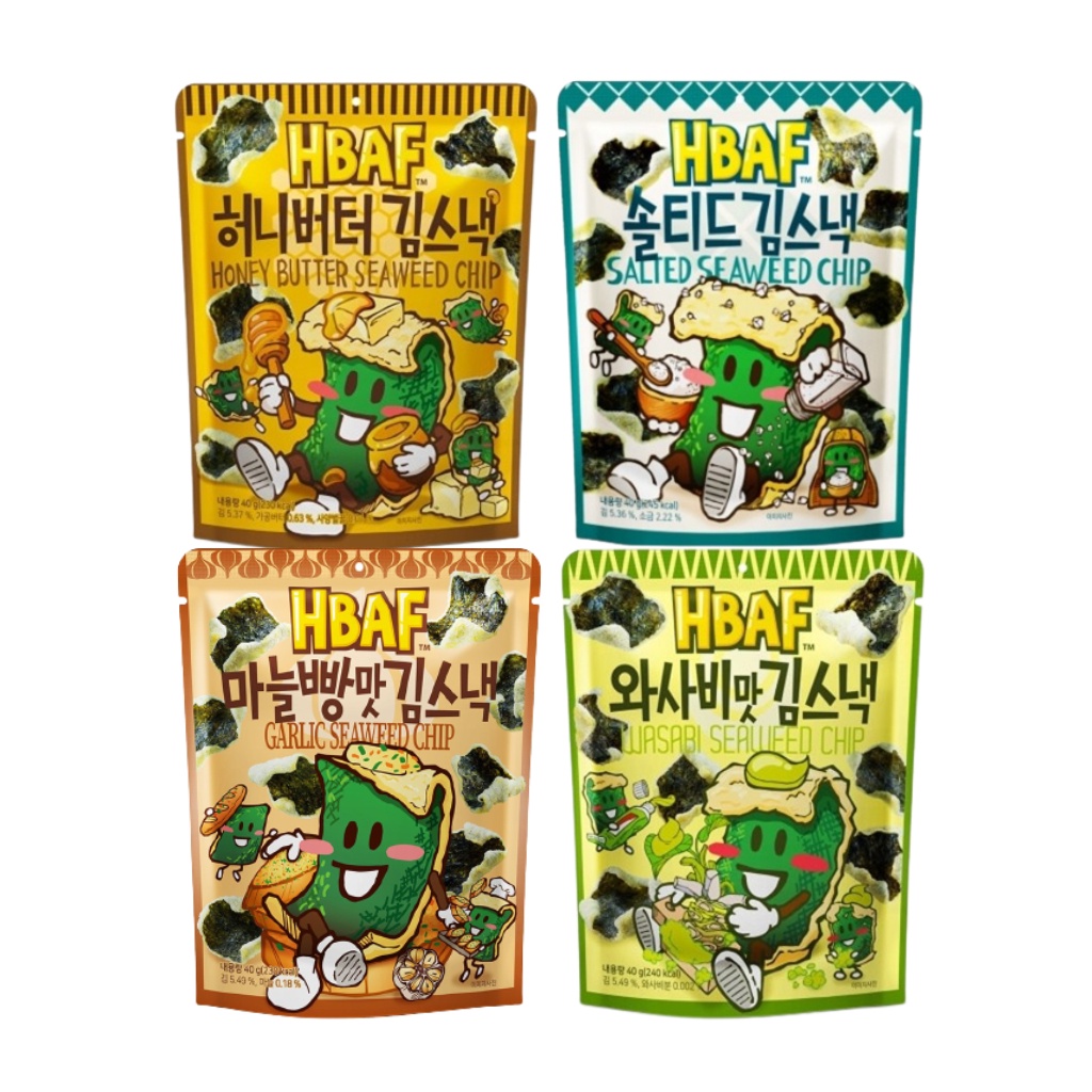 HBAF Korean Seaweed Chips 40g / Honey Butter Seaweed Chip, Salted