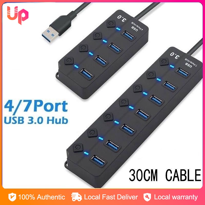 7 Ports USB Port Extension 3.0 High Speed USB Hub For Laptop Multiple Usb Hub Spliter With Switch