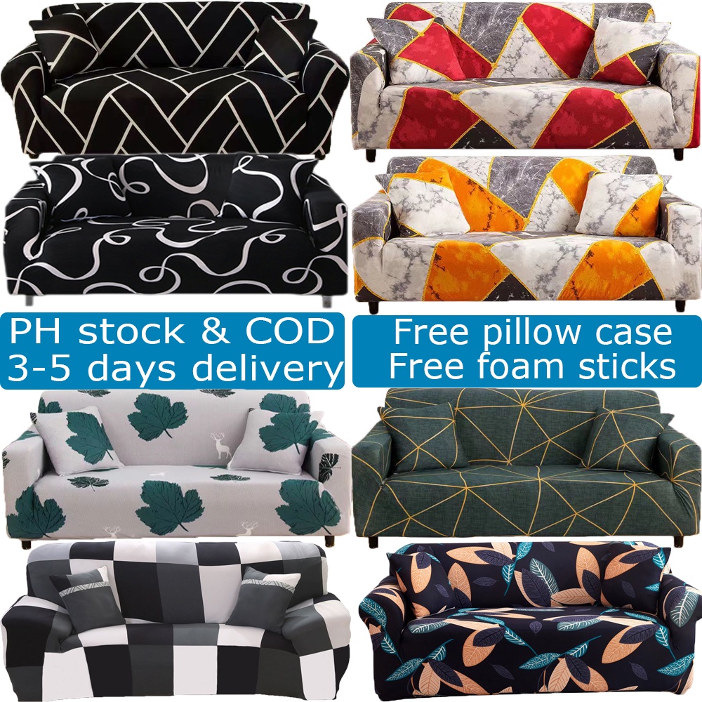 [PH STOCK&COD]Elastic Sofa Cover Stretchable 1/2/3/4-seater Sofa Cover Regular L Shape Set Anti-grab