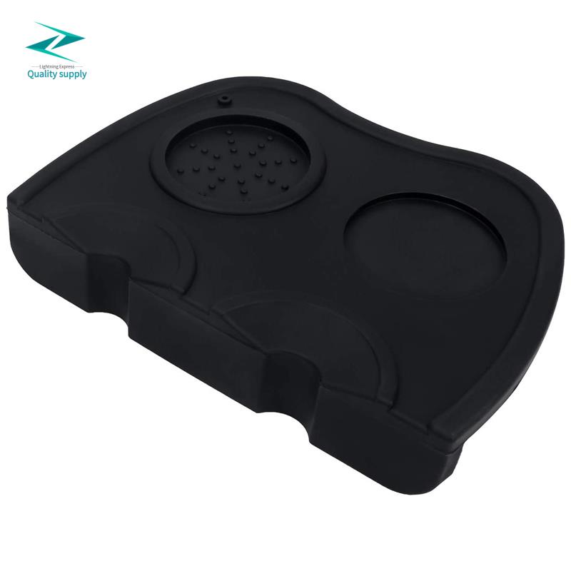 Coffee Tamper Tool Silicone Rubber Espresso Tamping Mat, Double Hole