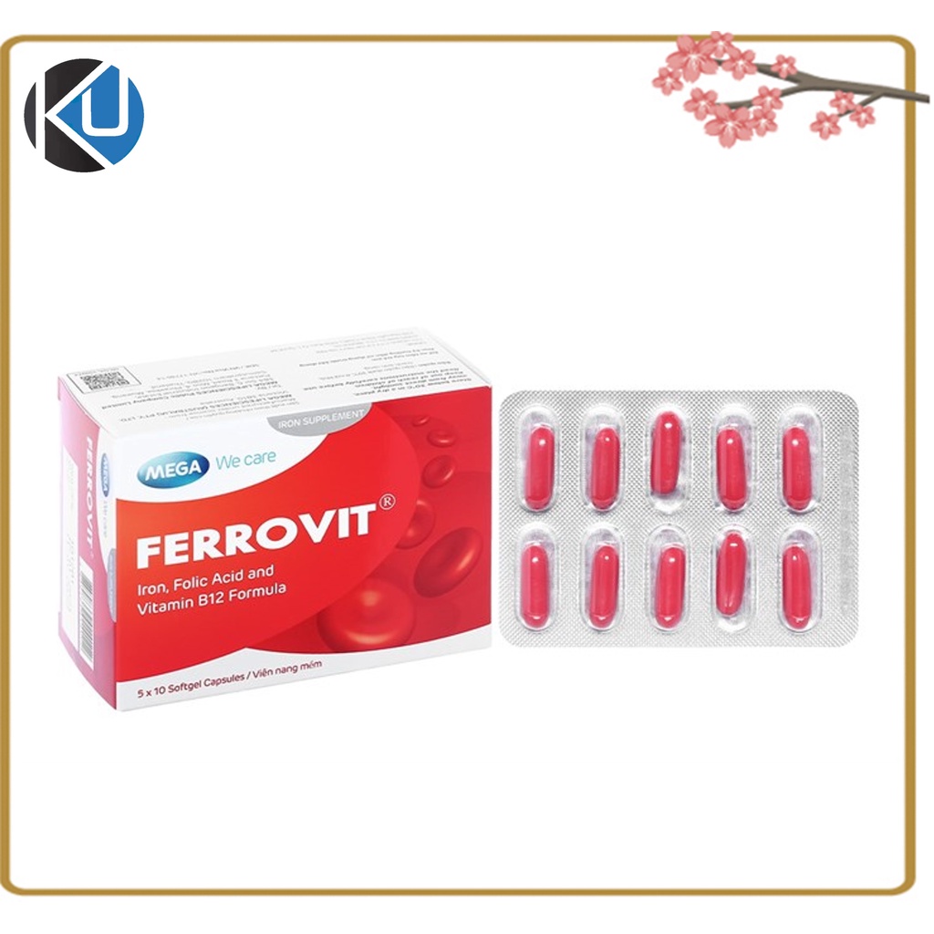 [SG Stock] Ferrovit (Box Of 50 Capsules) - Iron Supplement, Folic Acid ...