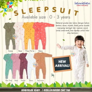 Sleepsuit Zipper Bonbinzoo Nature Series SNI Smooth Material 0-12 Months S M L
