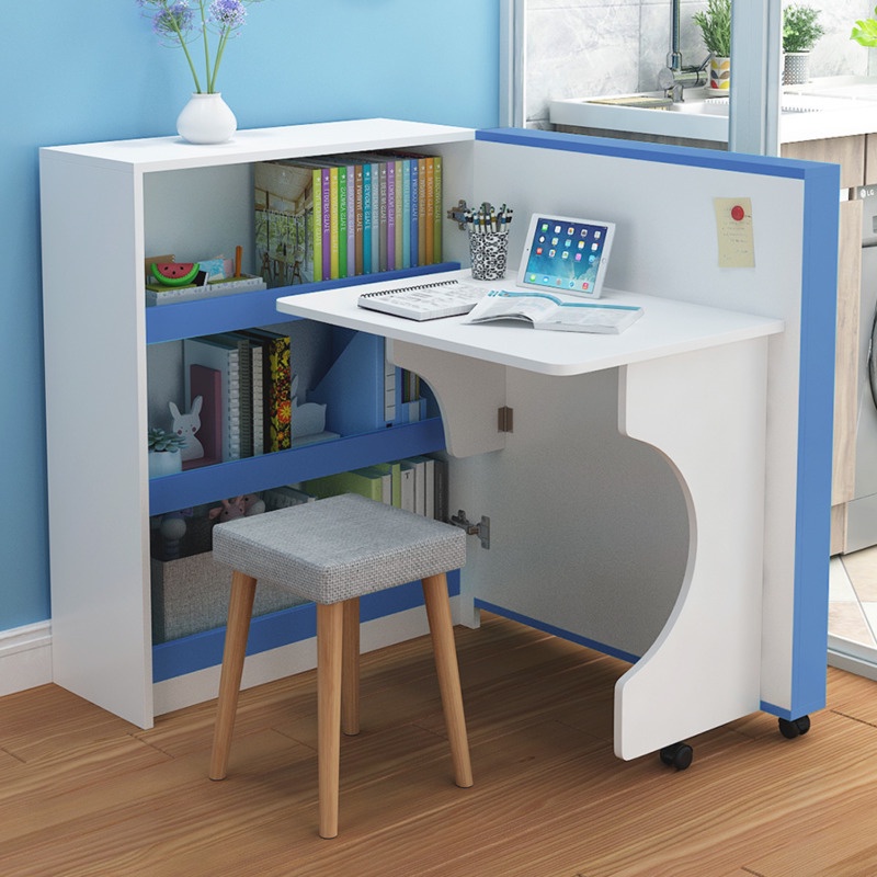 Creative Kids Desk Rotary Folding Desk With Bookcase For Small Family ...