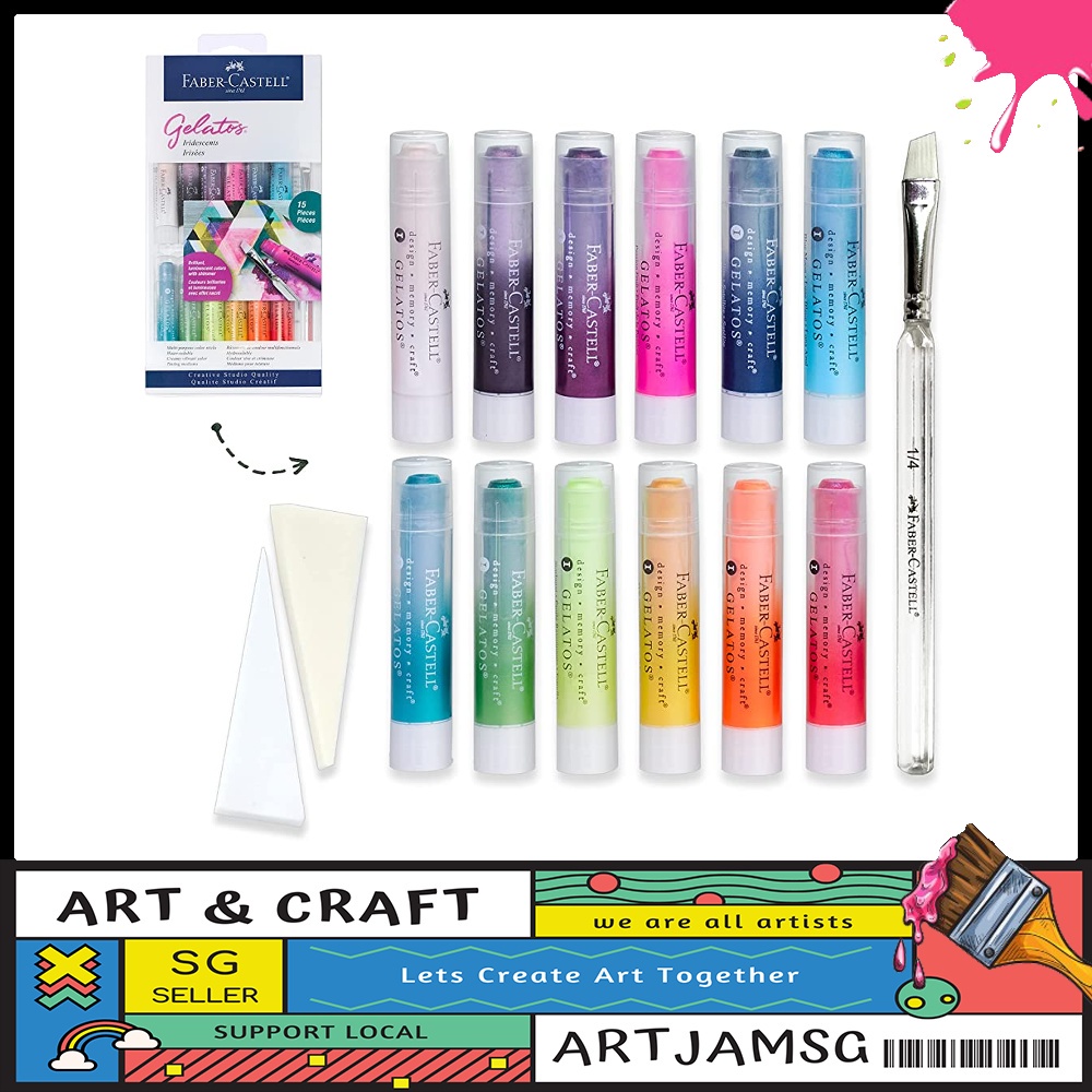[sgstock] FaberCastell Gelatos Colors Set, Iridescents Water Soluble