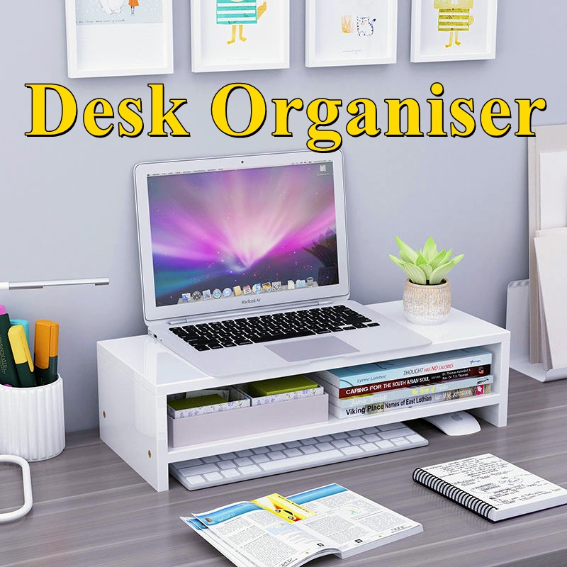 Desk Organiser Monitor Stand Desktop Computer Elevated Shelf Monitor