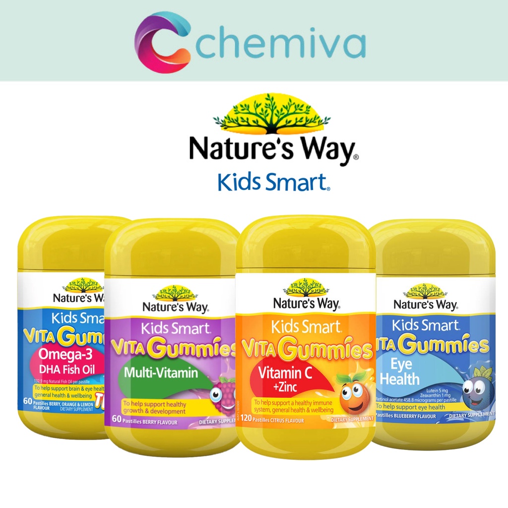 Nature's Way Kids Smart Gummies (Eye, Immune, MultiVitamin Veggie, C+