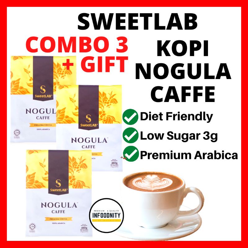 SWEETLAB NOGULA CAFFE Arabica Coffee Low Sugar Kopi Rendah Gula
