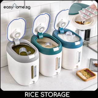 Easyhome.sg Airtight 5kg 10kg Rice Bucket Rice Storage Container Insect-proof Moisture-proof Food Rice Box JL2020