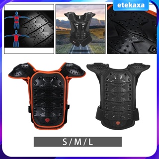 [Etekaxa] Cycling Protector Jacket Guard Armour Night Motorcycle Vest Chest for Riding, Snowboarding, Kids, Skateboarding, Skating