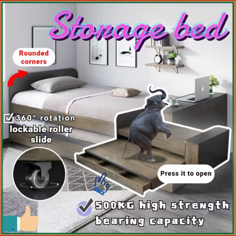【Save space&Storage】Bed frame Pullout bed Storage bed Bunk bedTatami