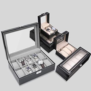 BEST DEALS!!!Watch Box Men Jewelry Boxes Women Upscale Gift Faux Leather Display Storage Box with Lock #3