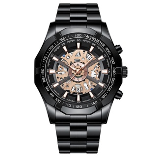 BINBOND High-End Luxury Hollow Metal Men's Watch Large Dial Stainless Steel Waterproof Luminous Full Of Design Watches #8