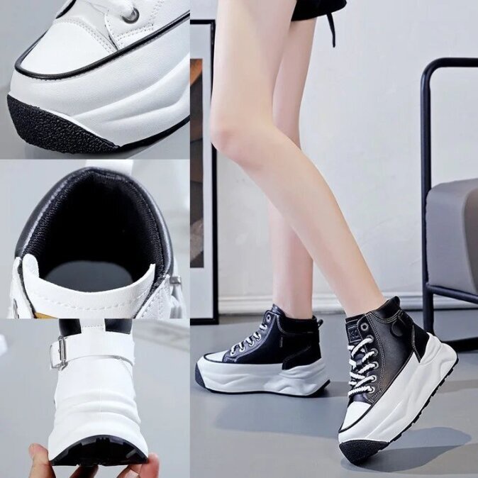Sports and Leisure High-Top Platform Martin Boots Women’s casual high-top thick-soled ankle sneakers