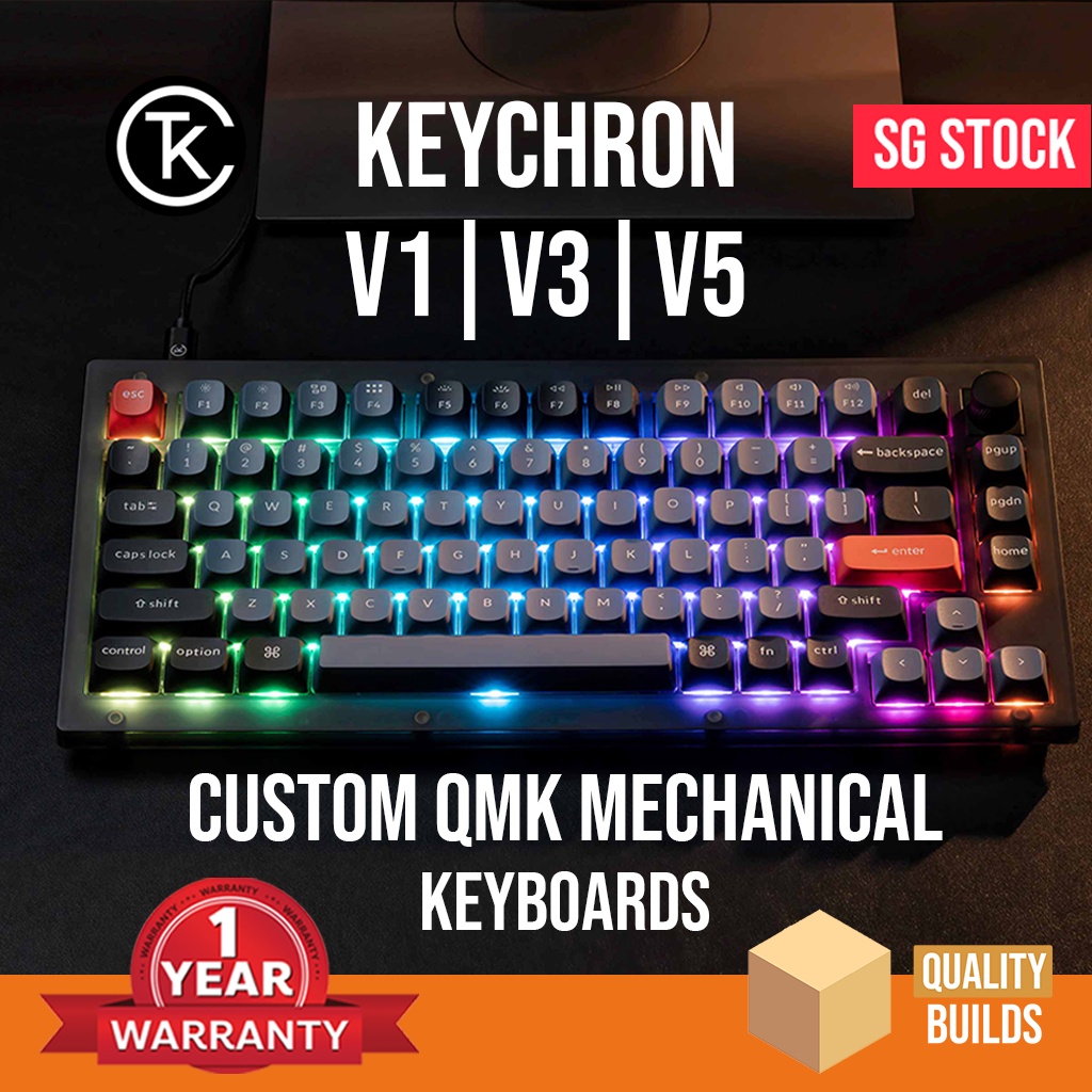 Keychron V1/V3/V5 Knob Custom QMK Mechanical Keyboard Fully Assembled ...