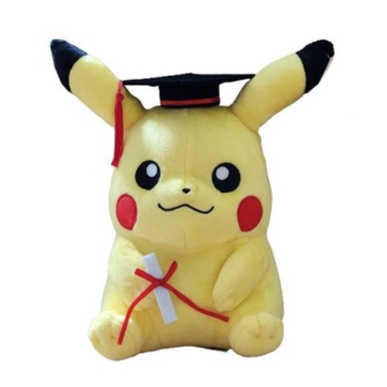 Pokemon Pikachu Graduation Convocation Gift Plush Toy - Mouth Closed ...