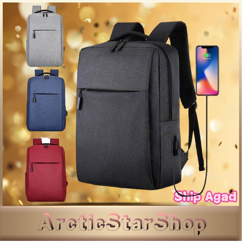 USB Port Laptop Bagpack Business office Travel Tablet Pocket Men's back pack Canvas Women School Bag