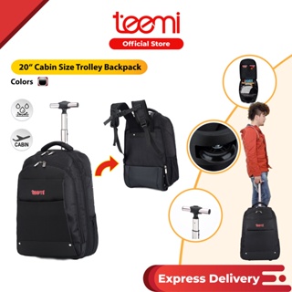 [Shop Malaysia] TEEMI Trolley Backpack Cabin Luggage Baggage Two Wheels Suitcase Travel Rolling Water Resistant Carry-on Beg