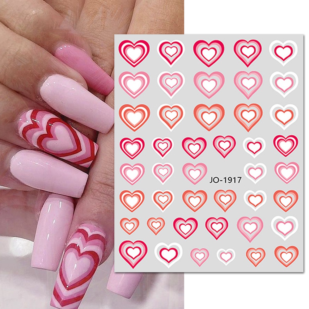 Manicure Stickers Wholesale Gradient Love Heart Nail Xiaohongshu ins