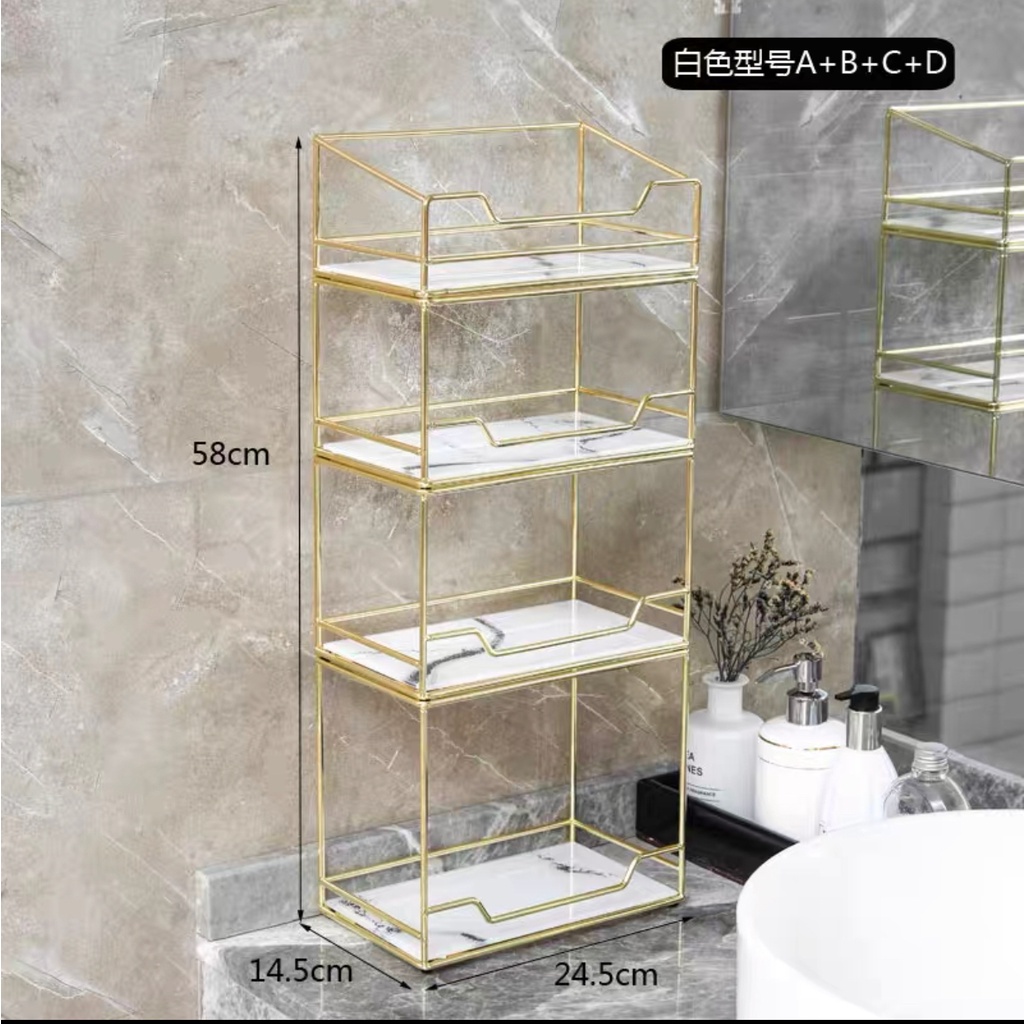 [SG READY STOCK] [TSG65] Golden Stackable Makeup Rack/Cosmetics Rack