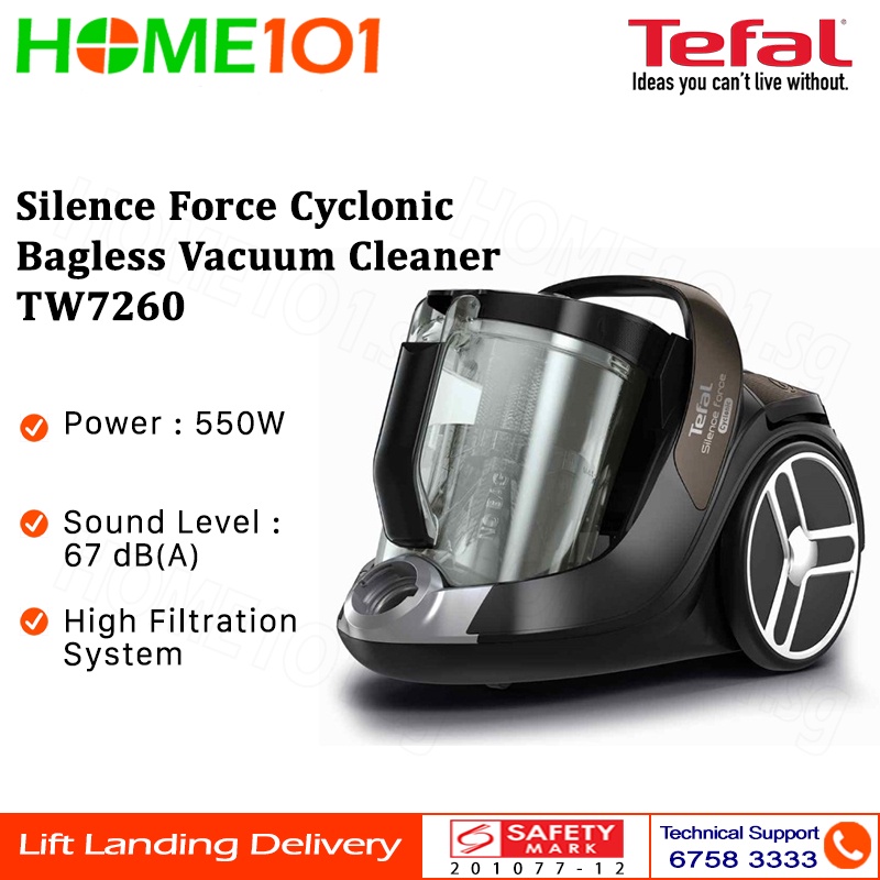 Tefal Silence Force Cyclonic Bagless Vacuum Cleaner TW7260 Shopee