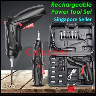 47 PCS Cordless Electric Screwdriver Set2-In-1 USB Rechargeable Drill LED Light Battery With Tool Box Case Accessories #0