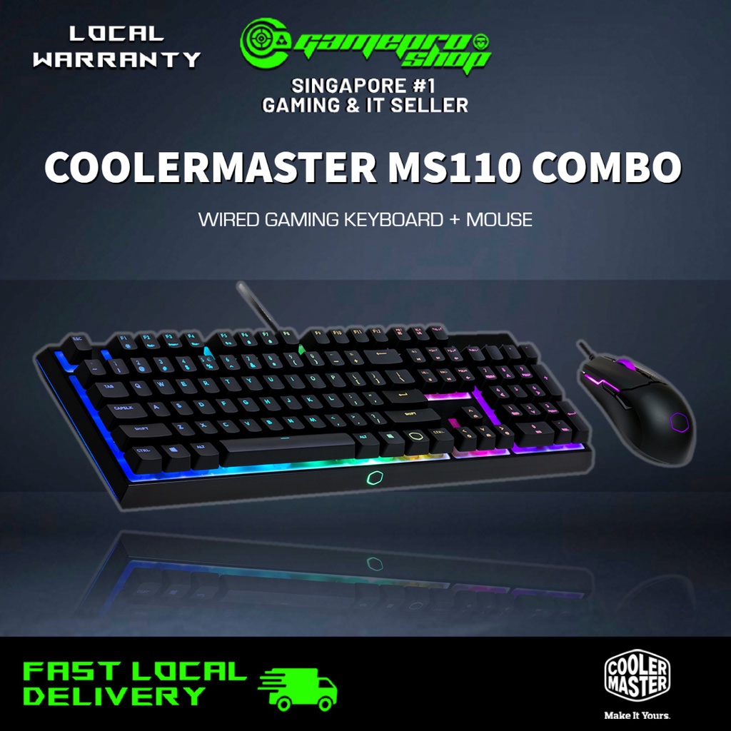 CoolerMaster MS110 Keyboard & Mouse Combo, RGB Illumination, Mem ...