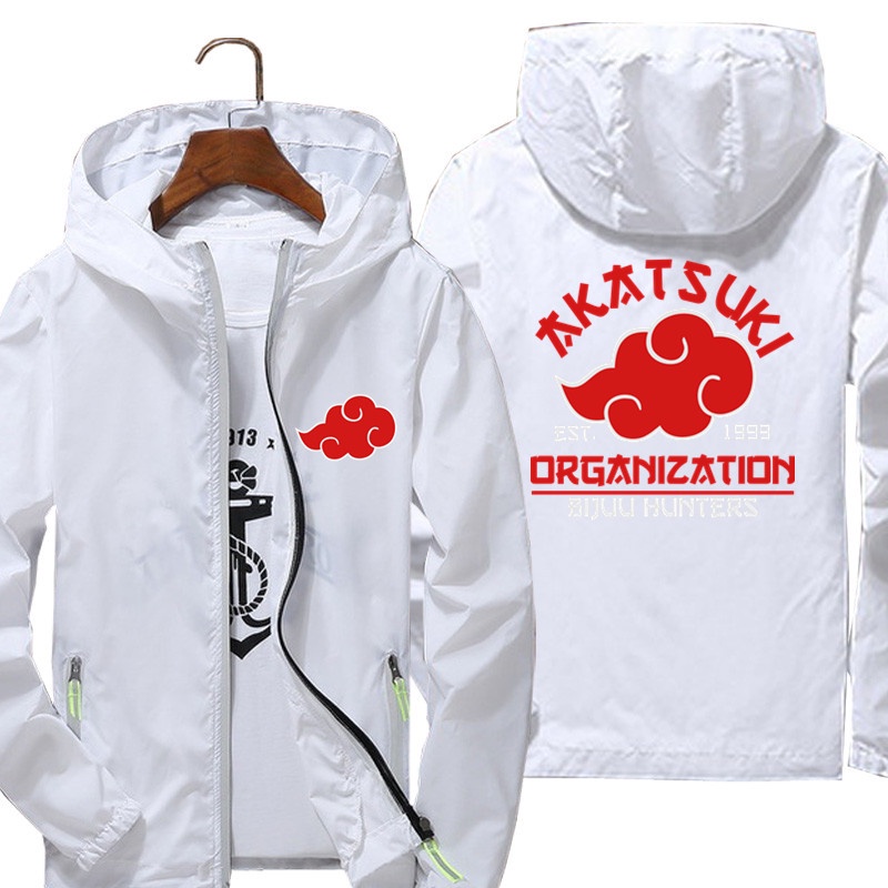 Anime Akatsuki Thin Reflective Sunscreen Windbreaker Skin Coat Zipper Men Hooded Jacket Cycling Camping Pilot Oversized 7XL