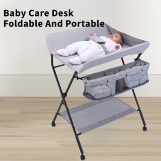 QKfurniture Baby Care Desk Foldable Portable Baby Nursing Table Foldable Portable Multifunctional Baby Changing Table for Diaper Changing Massage Touch Ut6l CVF2