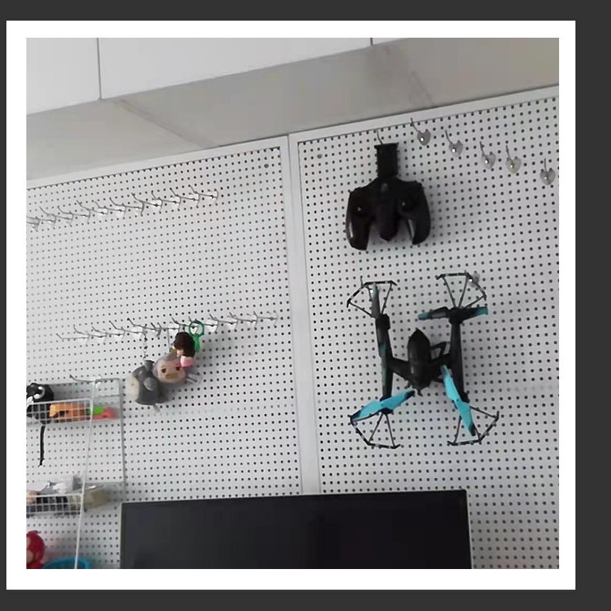 WireWrap Board Shelf Wall Display Rack with Frame Perforated Plate Hook Hardware Tools Socks