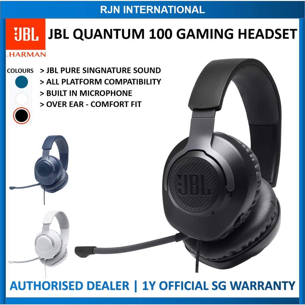 JBL Quantum 100 Wired overear gaming headset with a detachable mic and