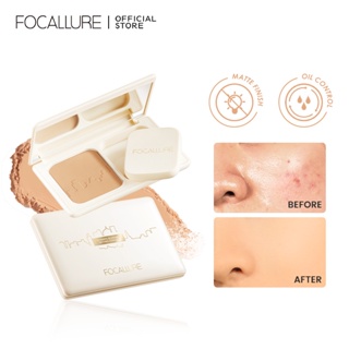 FOCALLURE Oil Control Matte Compact Powder High Coverage Dry & Wet Two Use Waterproof Pressed Powder