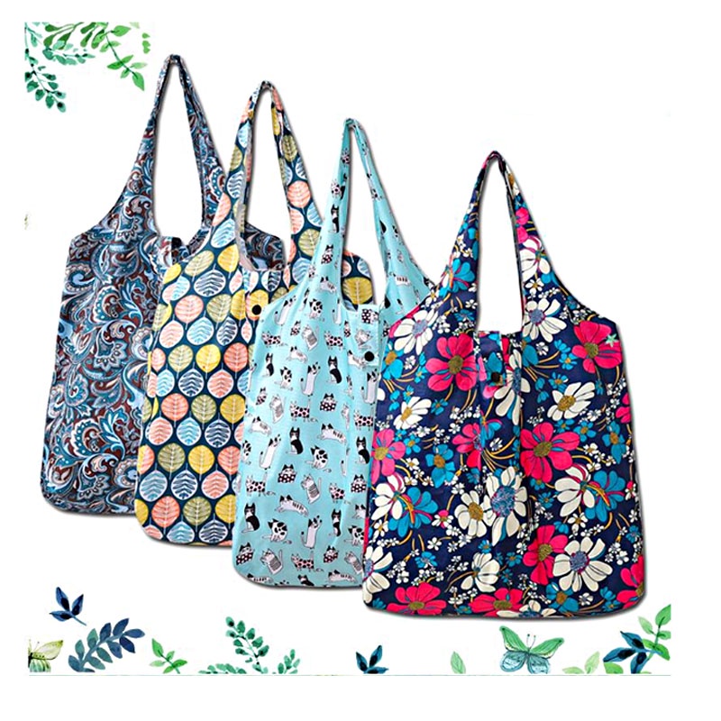 Limited Time Offer Large Folding bag Polyester Tote Shoulder Shopping