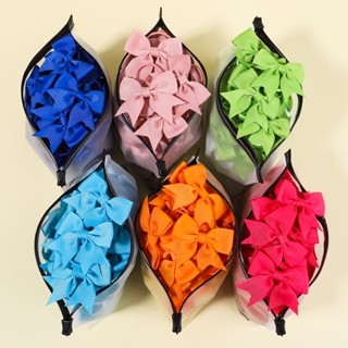 30PCS Small Bows Elastic Hair Bands Kids Girls Mini Rubber Band Hair Rope Ponytail Headwear Hair Accessories Wholesale