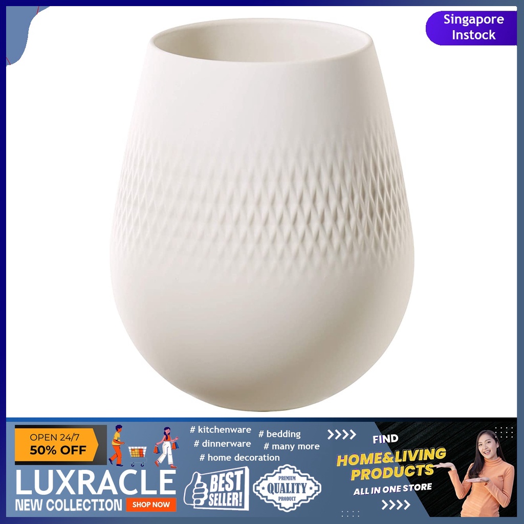 [sgstock] Villeroy & Boch Collier Blanc Small Vase Carre, 5 in, White